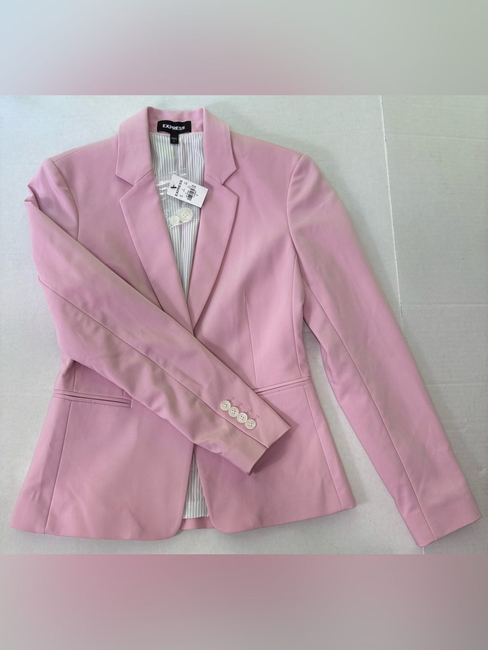 Express Pink One Button Blazer Womens Size 2 Career Office Barbiecore NWT - Picture 10 of 16